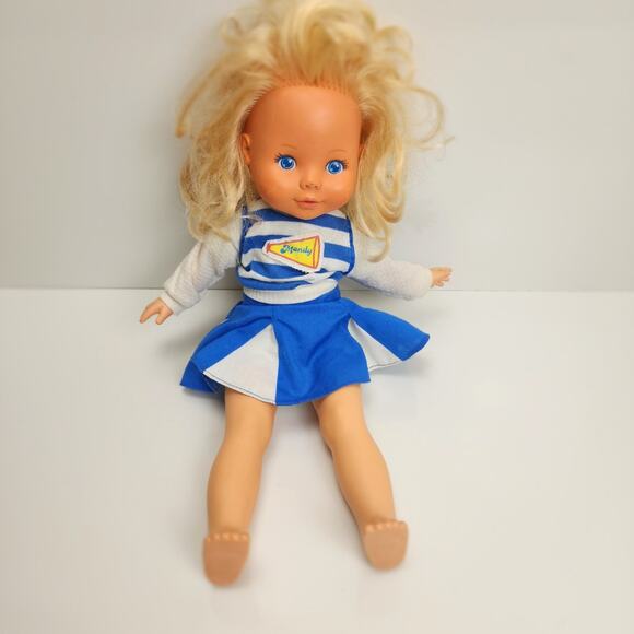 Vintage 1983 Fisher-Price My Friend Mandy Cheerleader Vinyl & Cloth Baby Doll - Picture 1 of 9